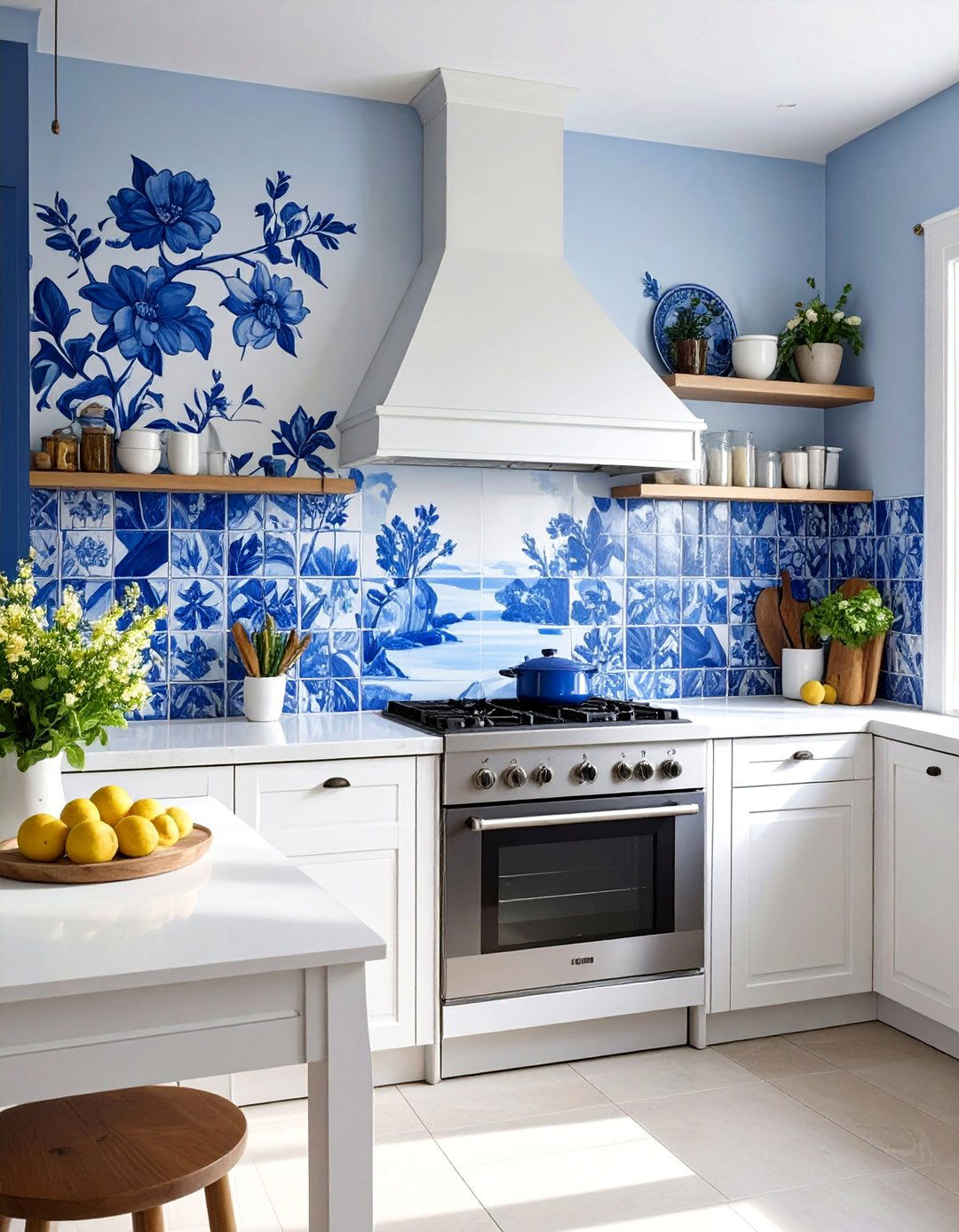 Hand Painted Tile Backsplash - 30 backsplash designs