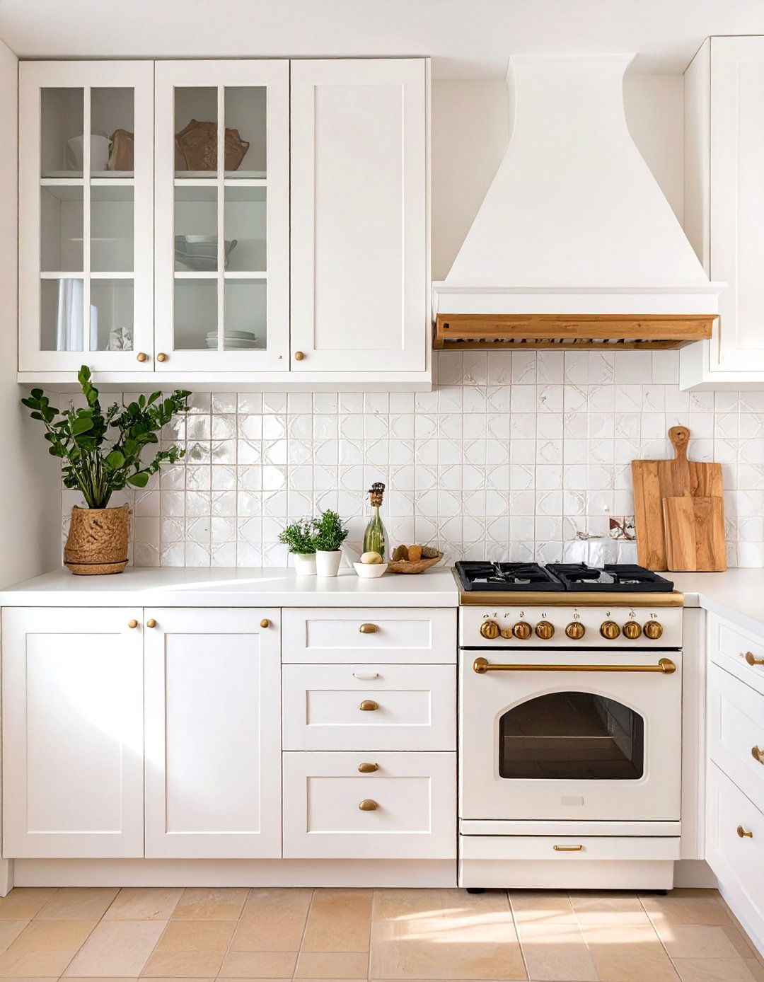 Handcrafted Zellige Tile Backsplash - 30 white cabinet kitchen backsplash ideas
