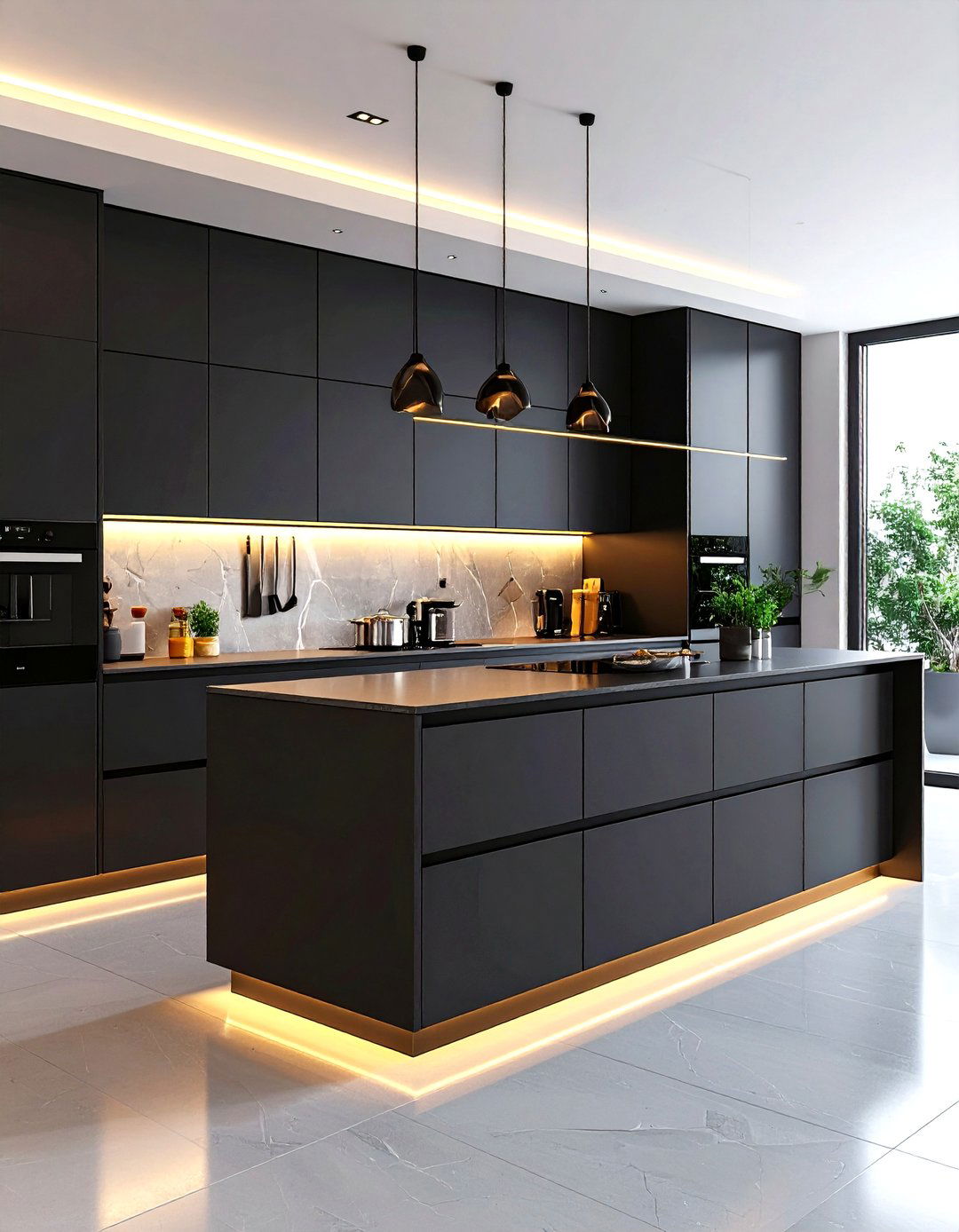 Handleless High Tech Kitchen Cabinets - 30 ideas for kitchen cabinets