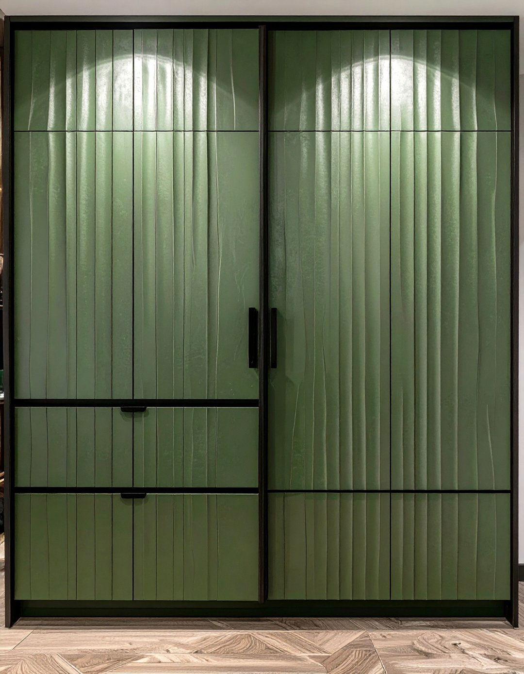 Handleless Wardrobe with a Textured Finish - 30 modern wardrobe design ideas