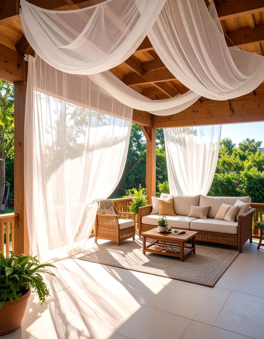 Hang Mosquito Netting for a Temporary Solution - 30 screen porch ideas on a budget