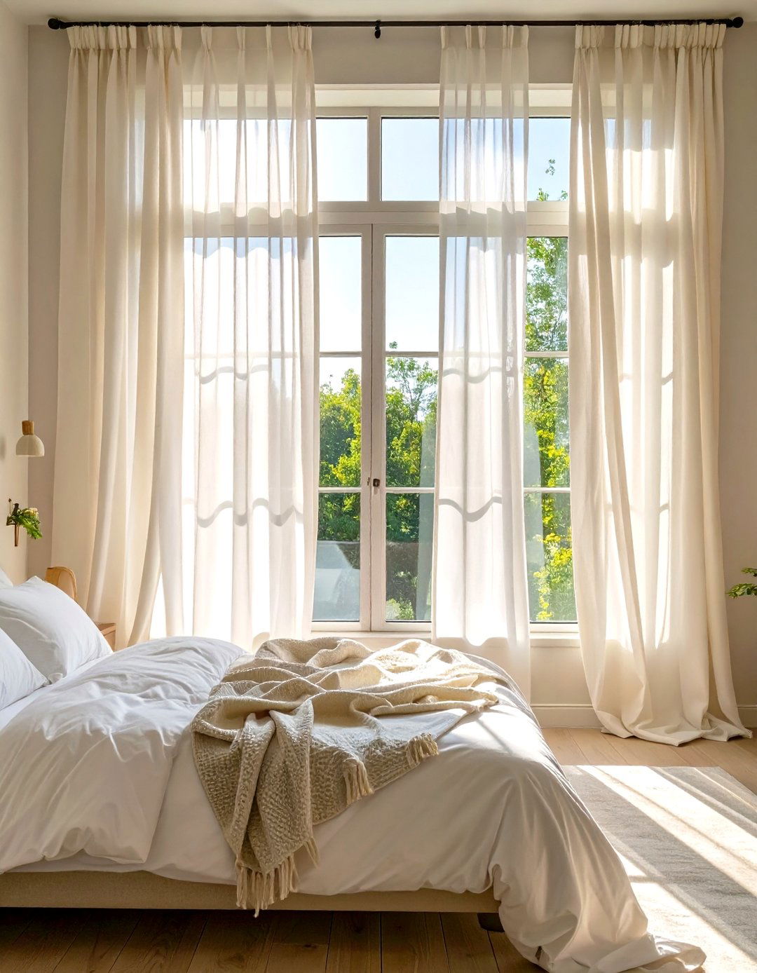 Hang Sheer Curtains for a Simple Master Bedroom - 30 simple master bedroom ideas