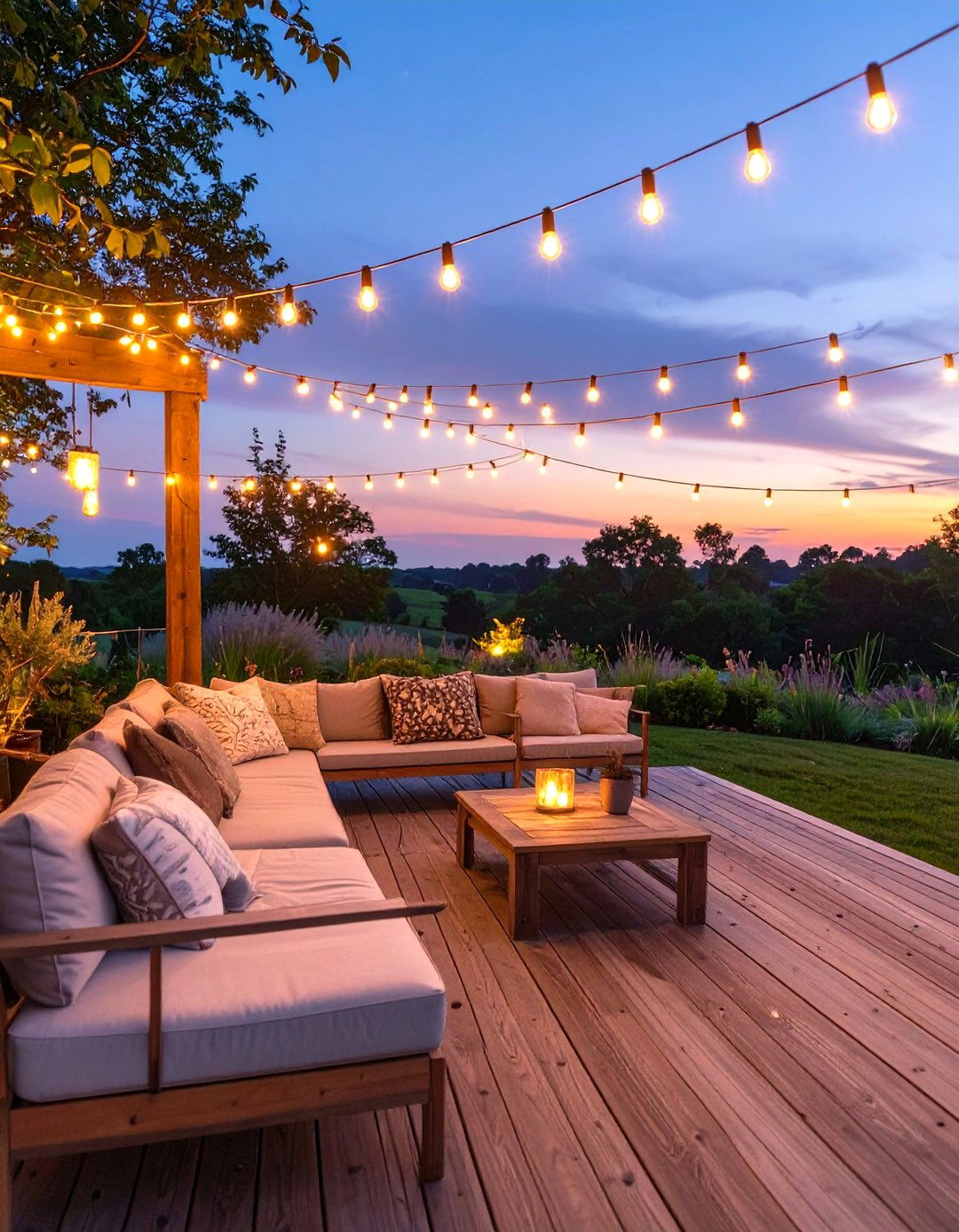 Hang String Lights for Ambiance - 30 simple landscape ideas