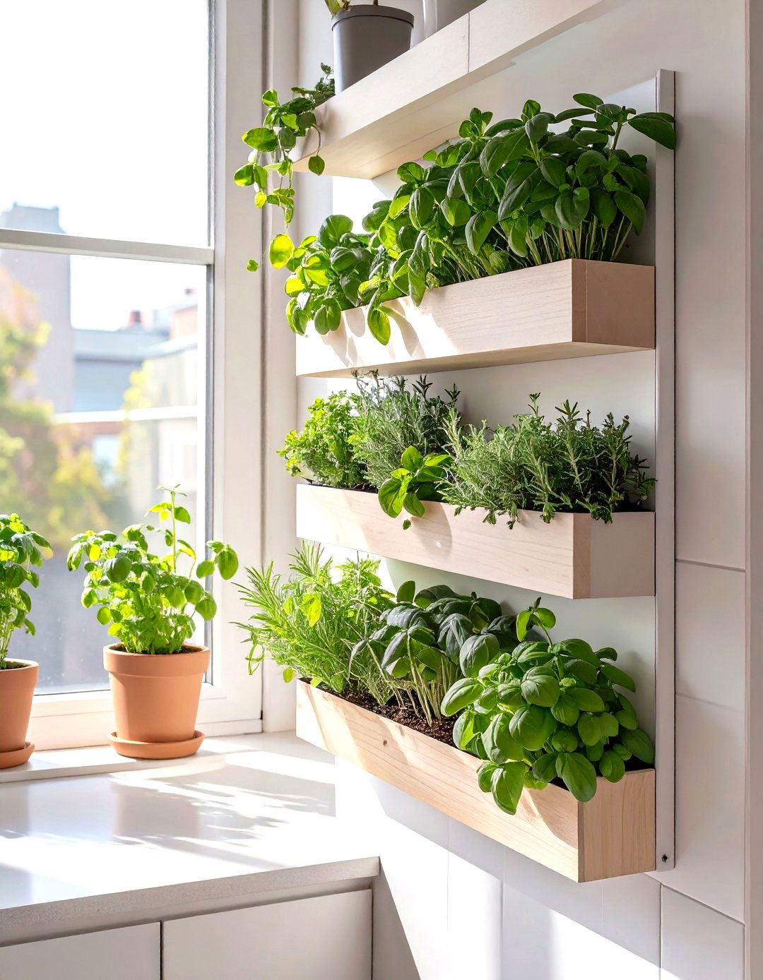 Hang a Kitchen Herb Garden - 30 small galley kitchen ideas on a budget