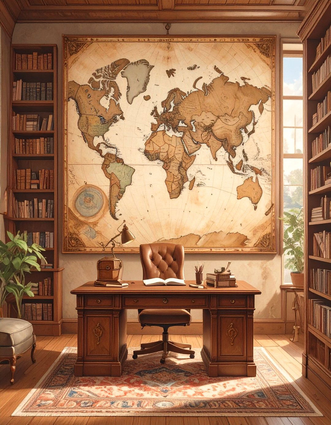 Hanging Antique Maps as Wall Art - 30 vintage interior design ideas