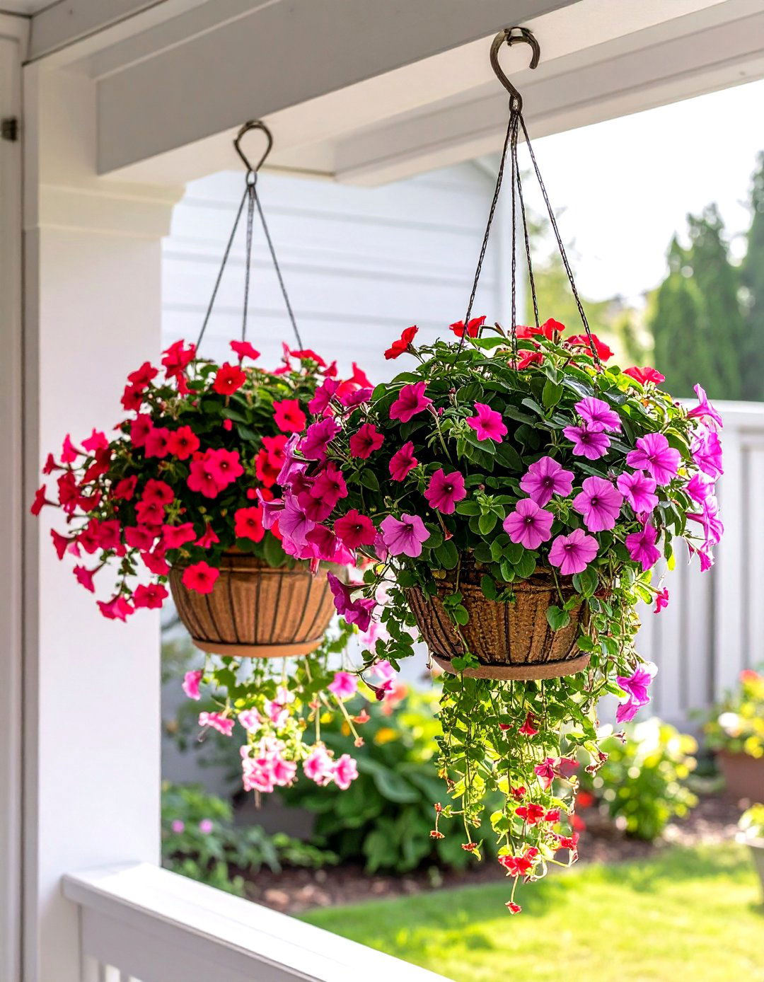 Hanging Baskets for a Floral Small Patio - 30 small patio garden ideas