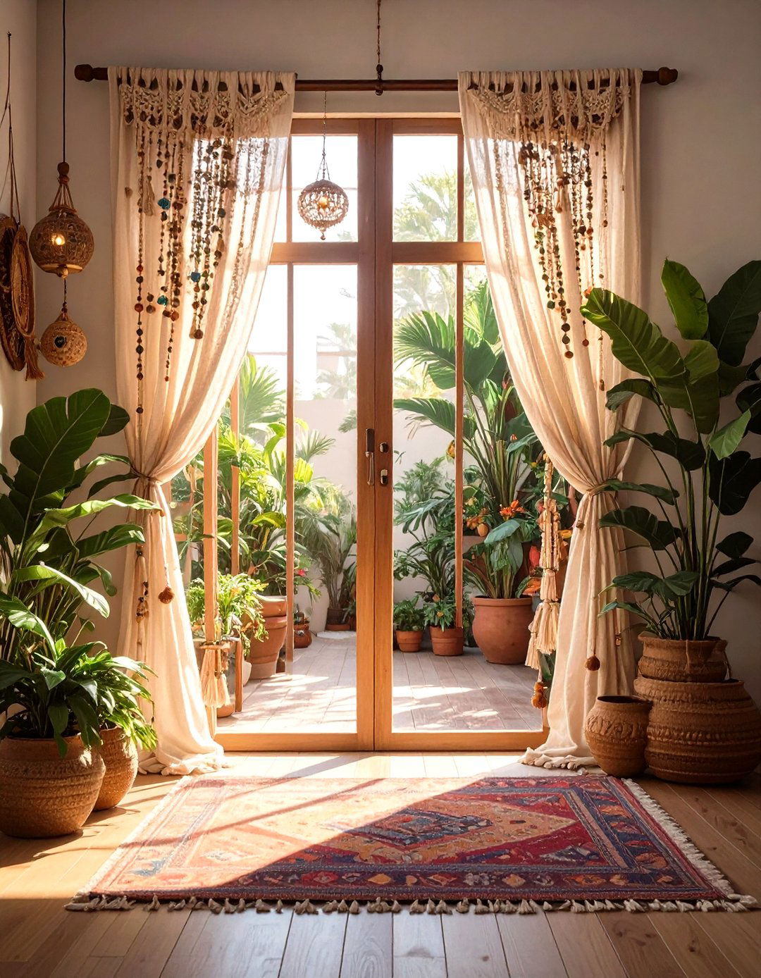 Hanging Beaded Curtains - 30 what is bohemian interior design ideas