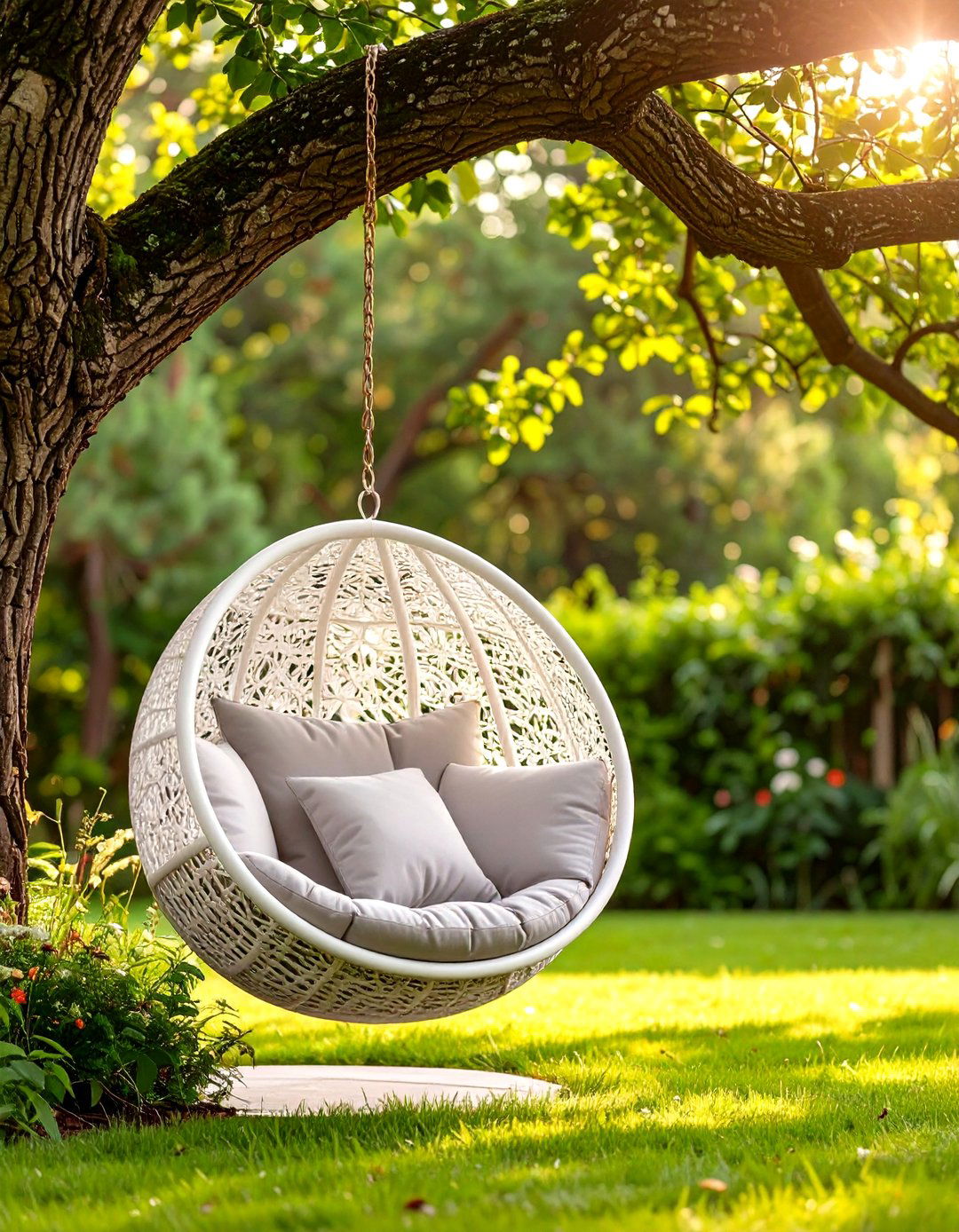 Hanging Chair Swing - 30 outdoor decor ideas