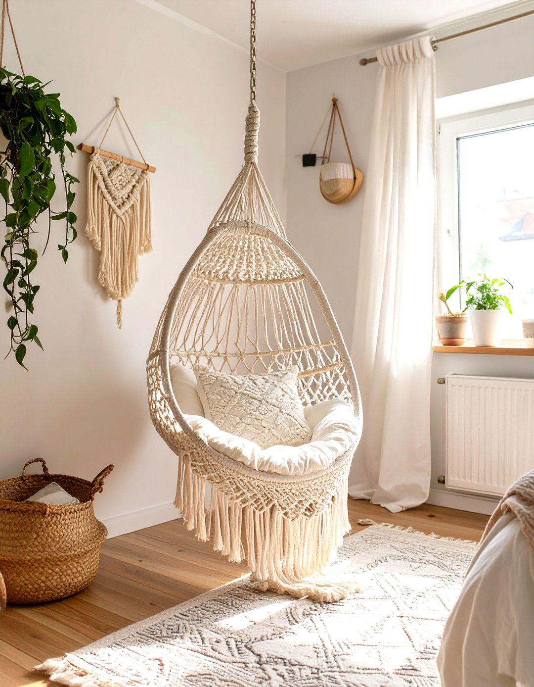 Hanging Chair for Seating - 30 small teen bedroom ideas