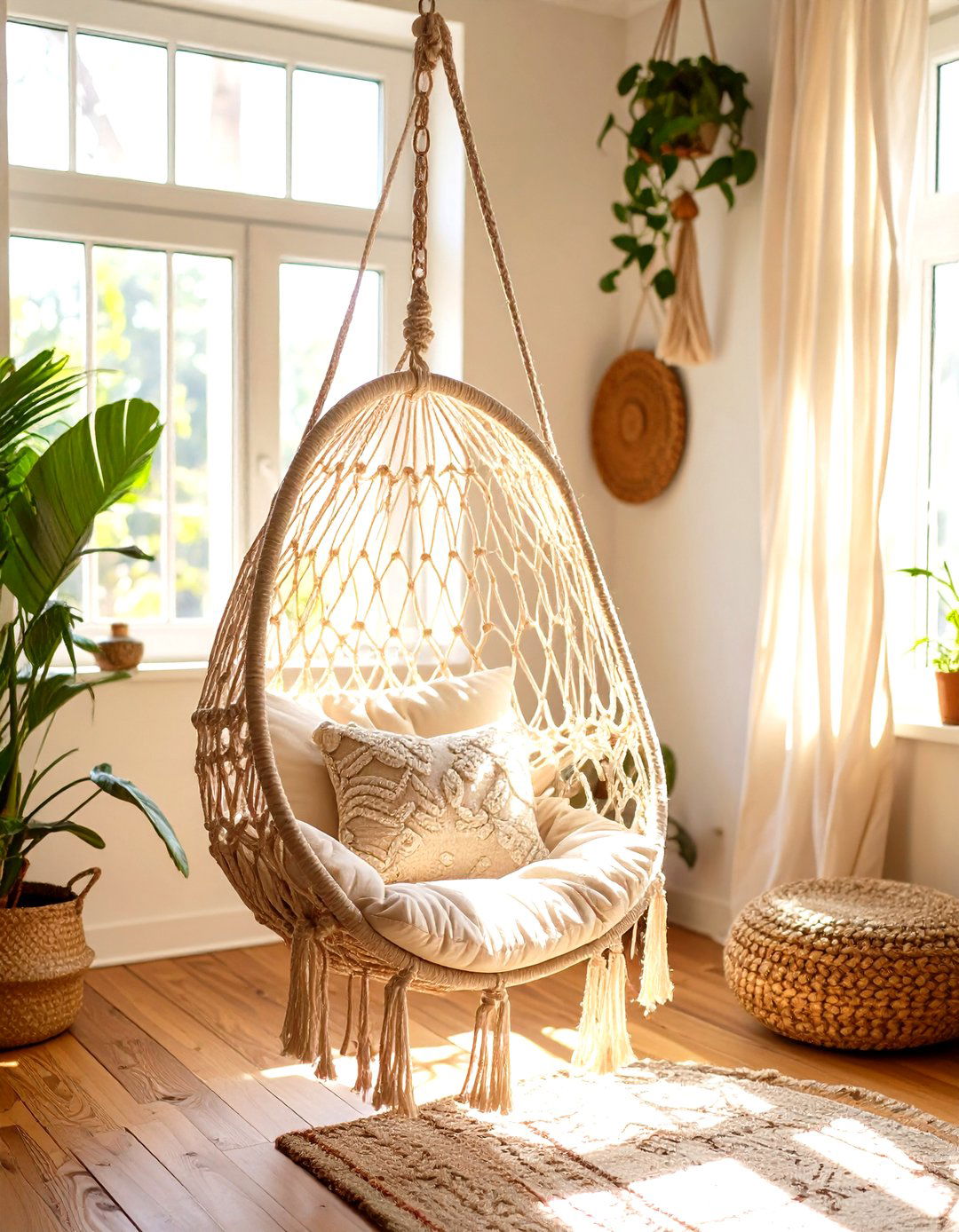 Hanging Chair for a Relaxed Vibe - 30 teen room decor ideas