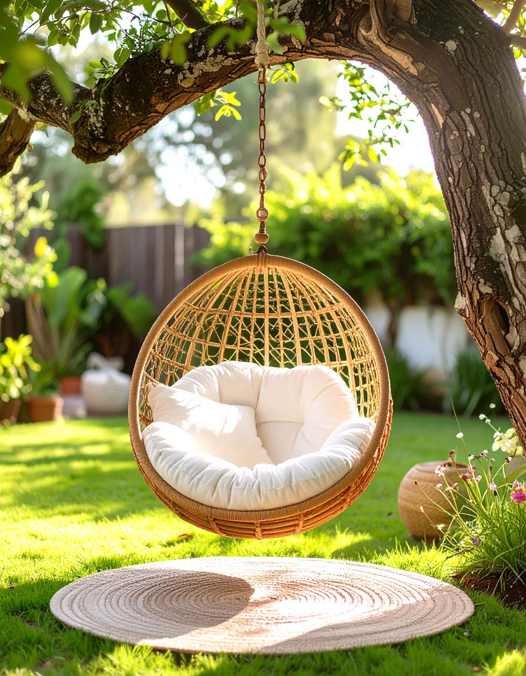 Hanging Chair or Swing - 30 small backyard landscape ideas