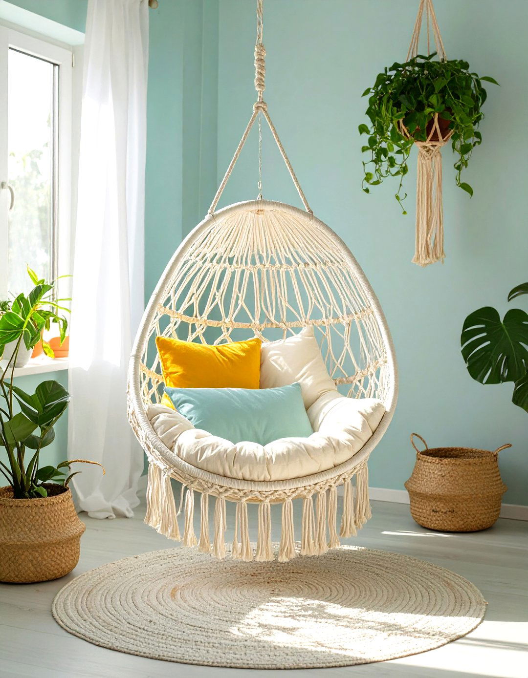 Hanging Chairs for Seating - 30 small family room ideas