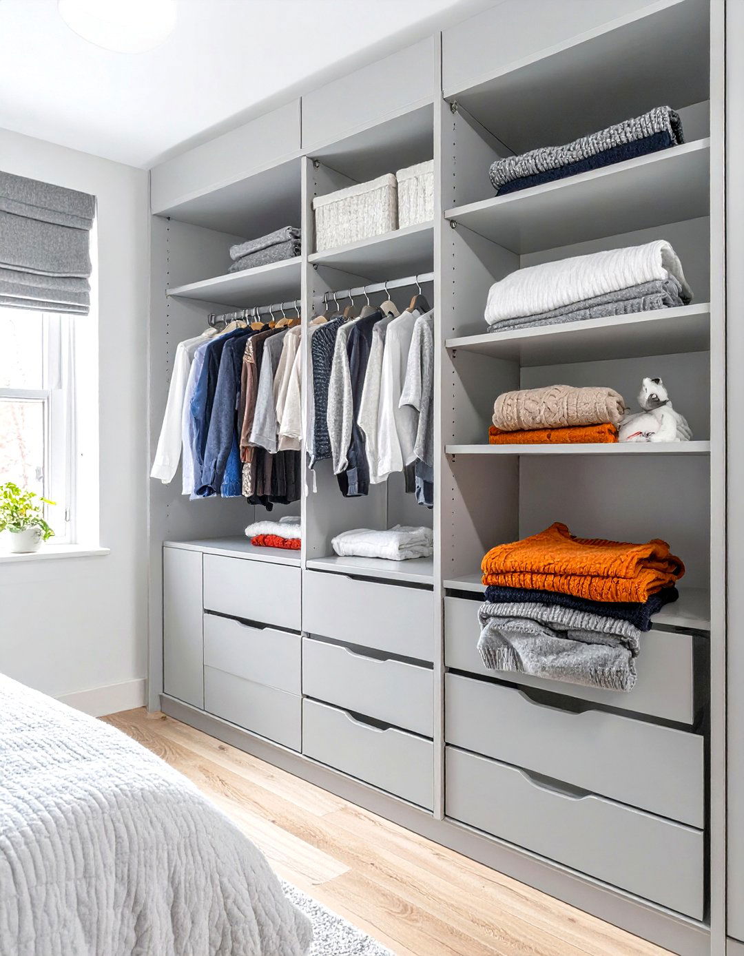 Hanging Closet Organizer - 30 single dorm room ideas