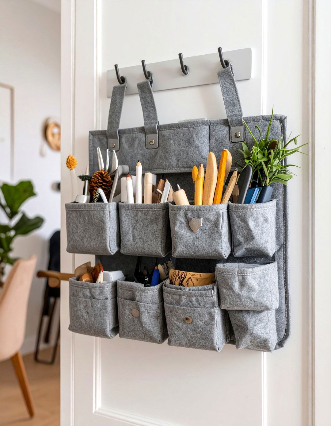 Hanging Fabric Wall Organizer - 30 hallway storage ideas