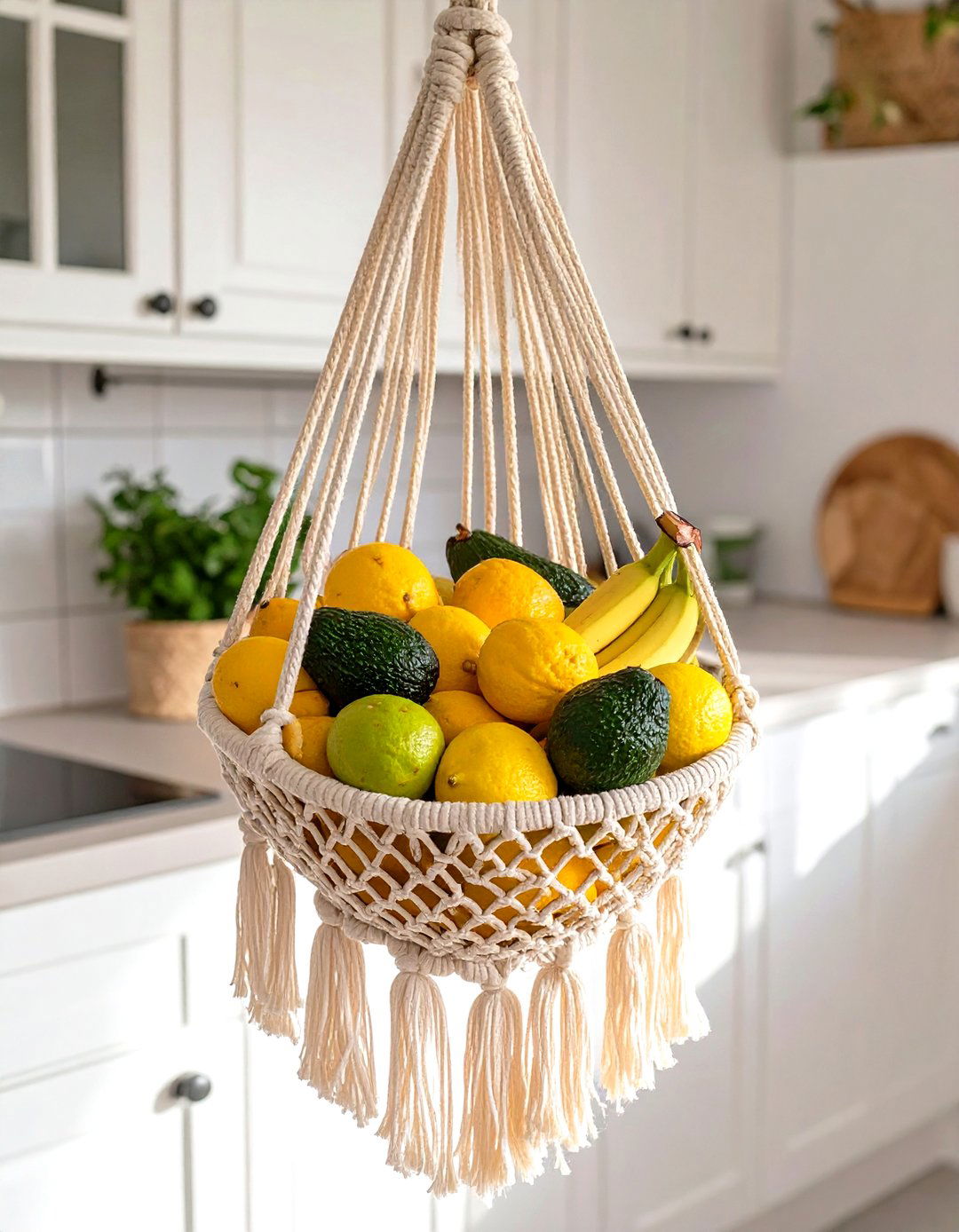 Hanging Fruit and Vegetable Hammocks - 30 small kitchen organization ideas