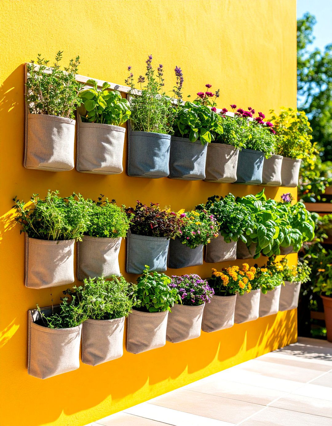 Hanging Herb Garden on a Budget Patio Wall - 30 patio ideas on a budget