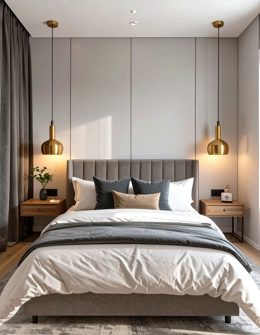 Hanging Pendant Lights - 30 small master bedroom ideas