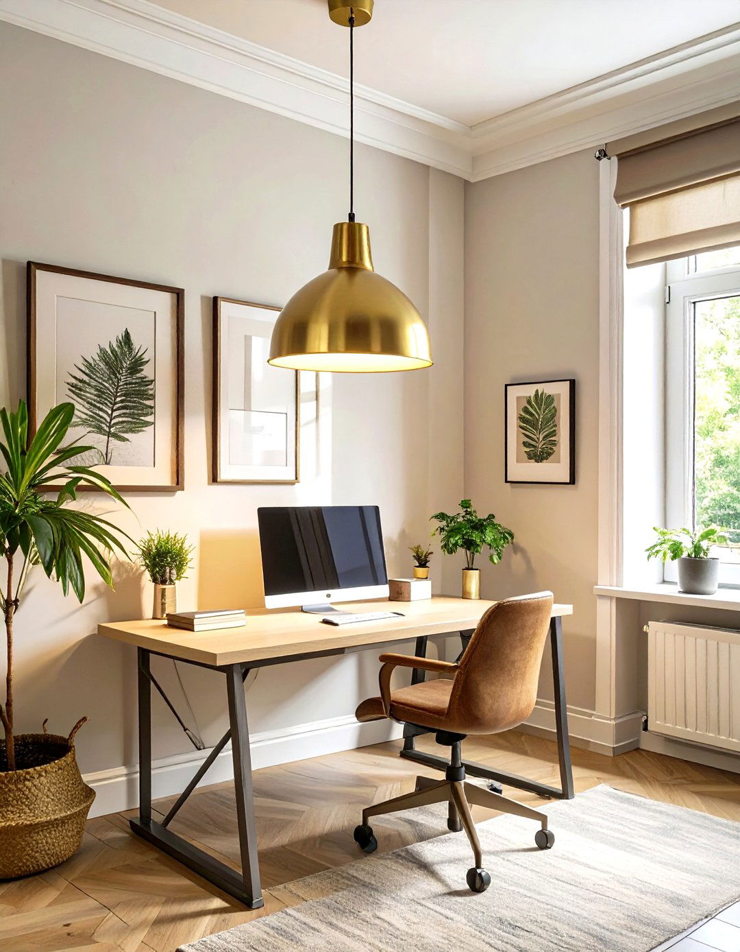 Hanging Pendant Task Lighting - 30 small office interior design ideas