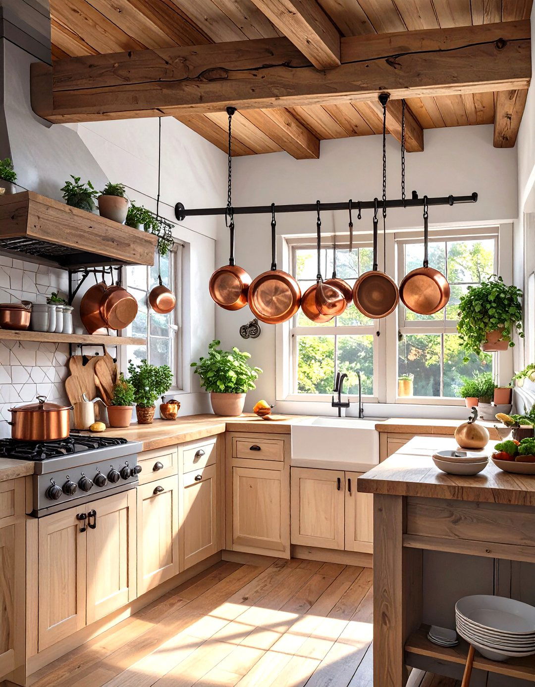 Hanging Pot and Pan Racks - 30 tiny home kitchen ideas
