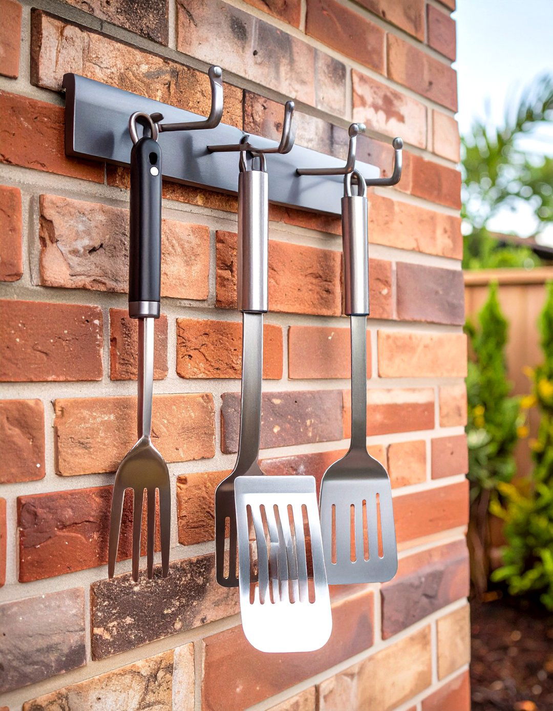 Hanging Utensil Rack - 30 outdoor kitchen ideas on a budget