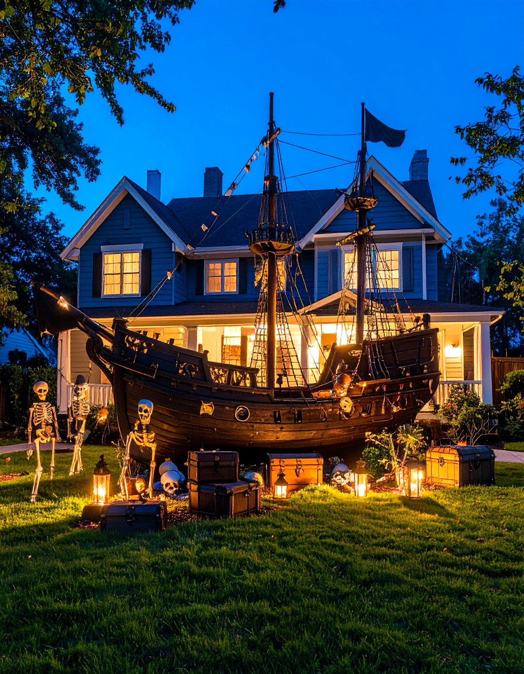 Haunted Pirate Shipwreck - 30 halloween front yard ideas