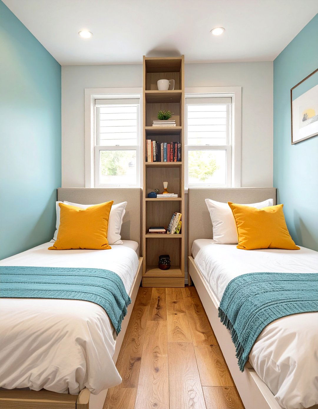 Head to Head Twin Bed Placement - 30 twin bedroom ideas for small rooms