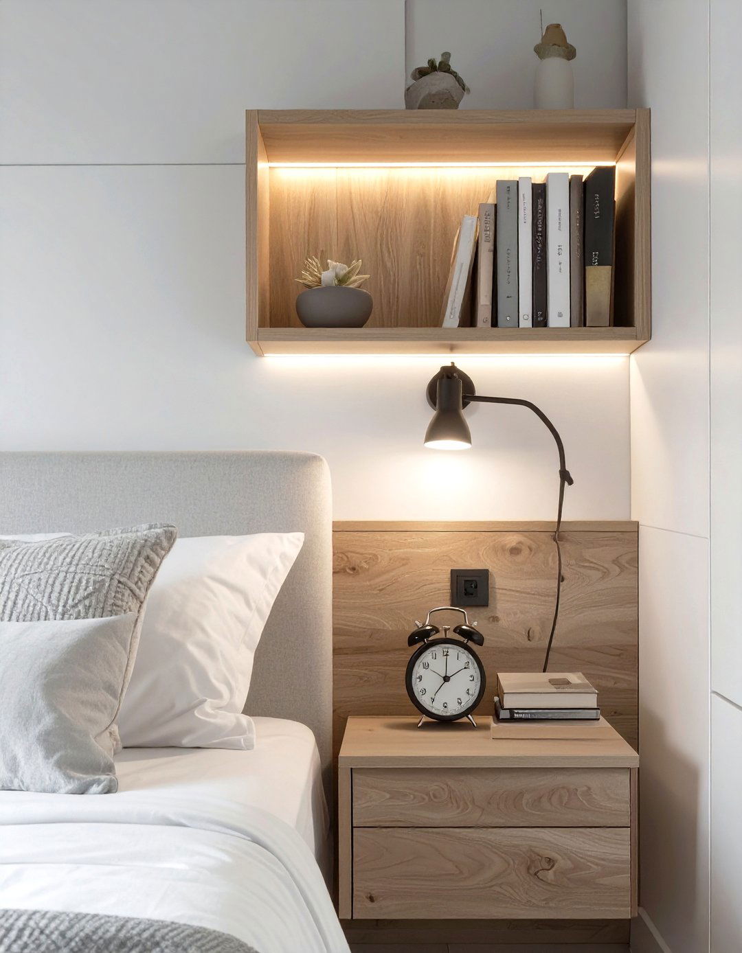 Headboards with Built in Shelving - 30 small bedroom furniture ideas
