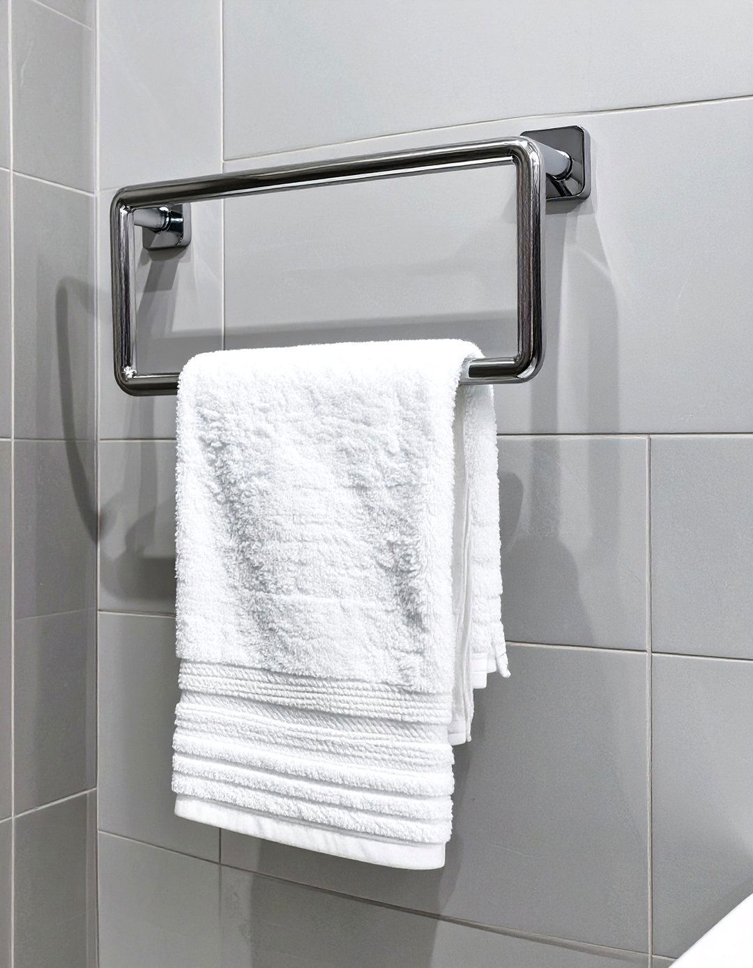 Heated Towel Rack Installation - 30 small spa bathroom ideas