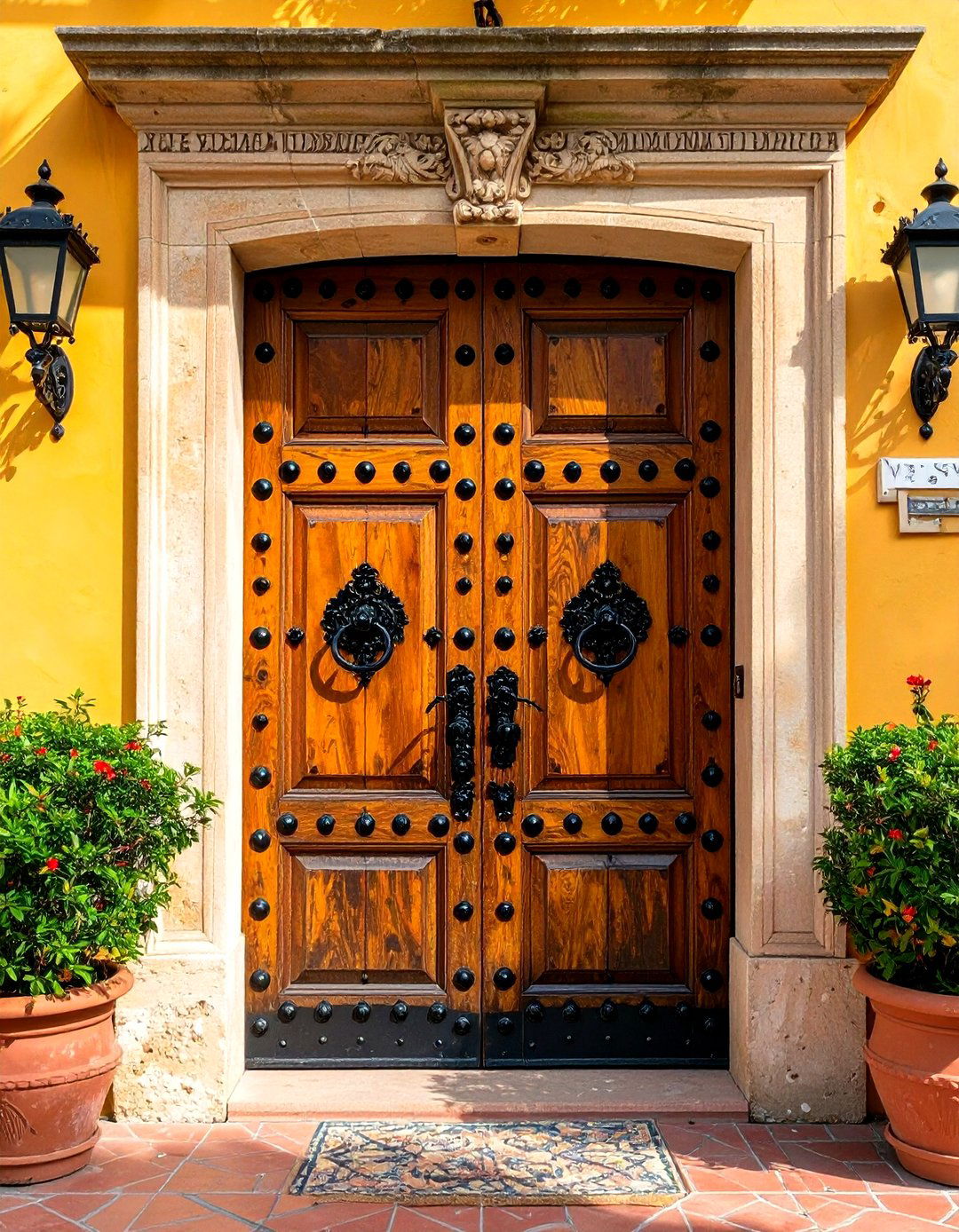 Heavy Carved Wooden Doors - 30 spanish interior design ideas