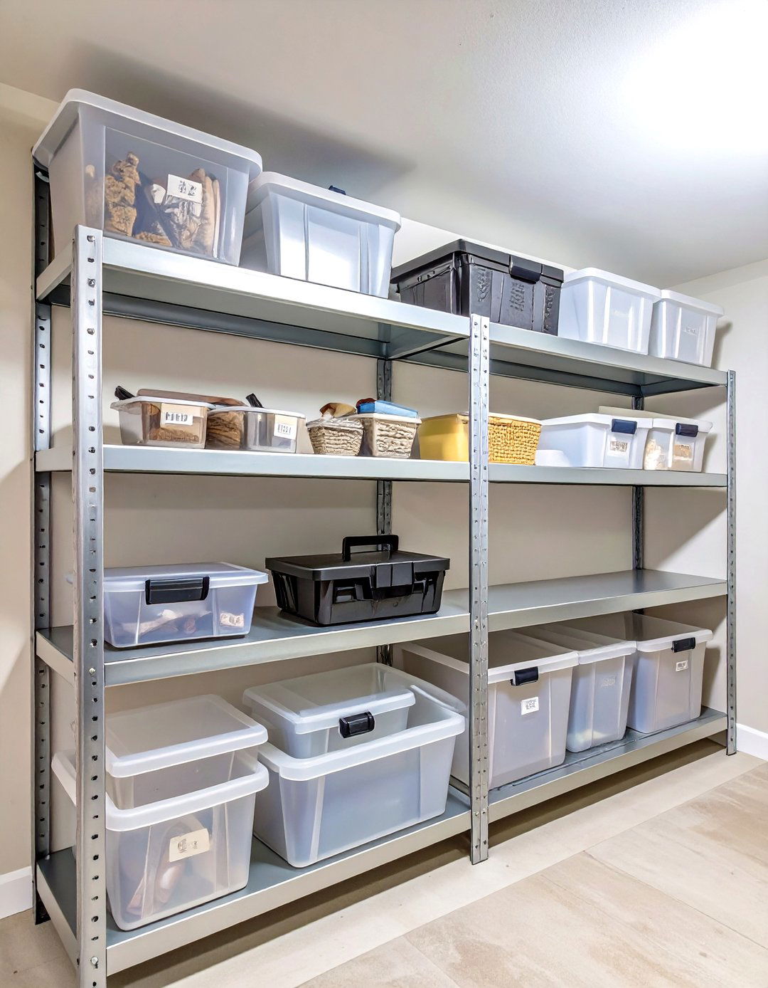 Heavy Duty Metal Utility Shelves - 30 basement shelving ideas