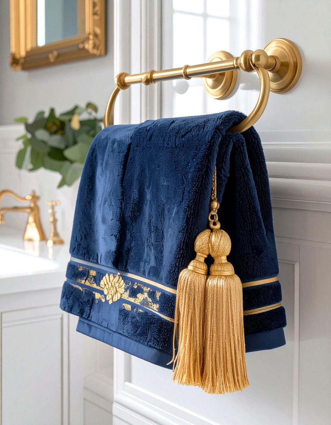 Heavy Tasseled Towels - 30 victorian bathroom ideas