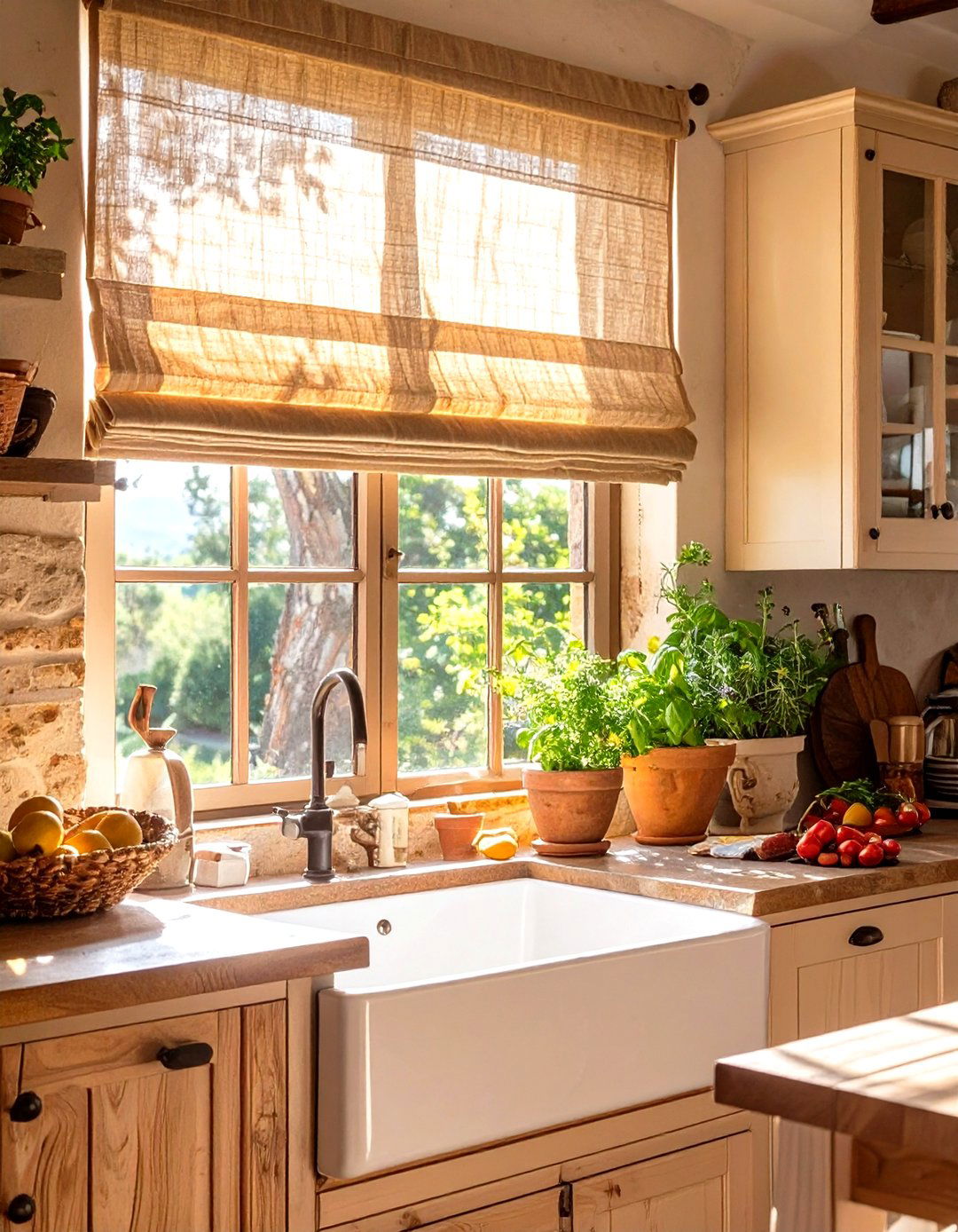 Heavy Textured Fabrics in a Tuscan Kitchen - 30 tuscan kitchen design ideas