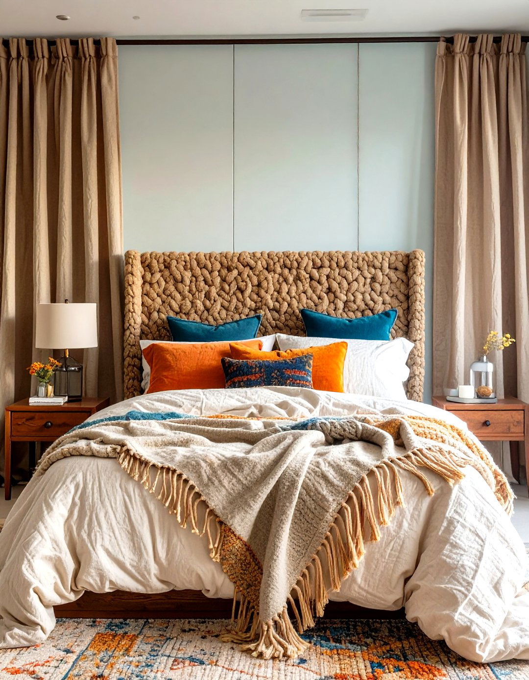 Heavy Textures and Light Fabrics Bedroom - 30 opposition in interior design ideas