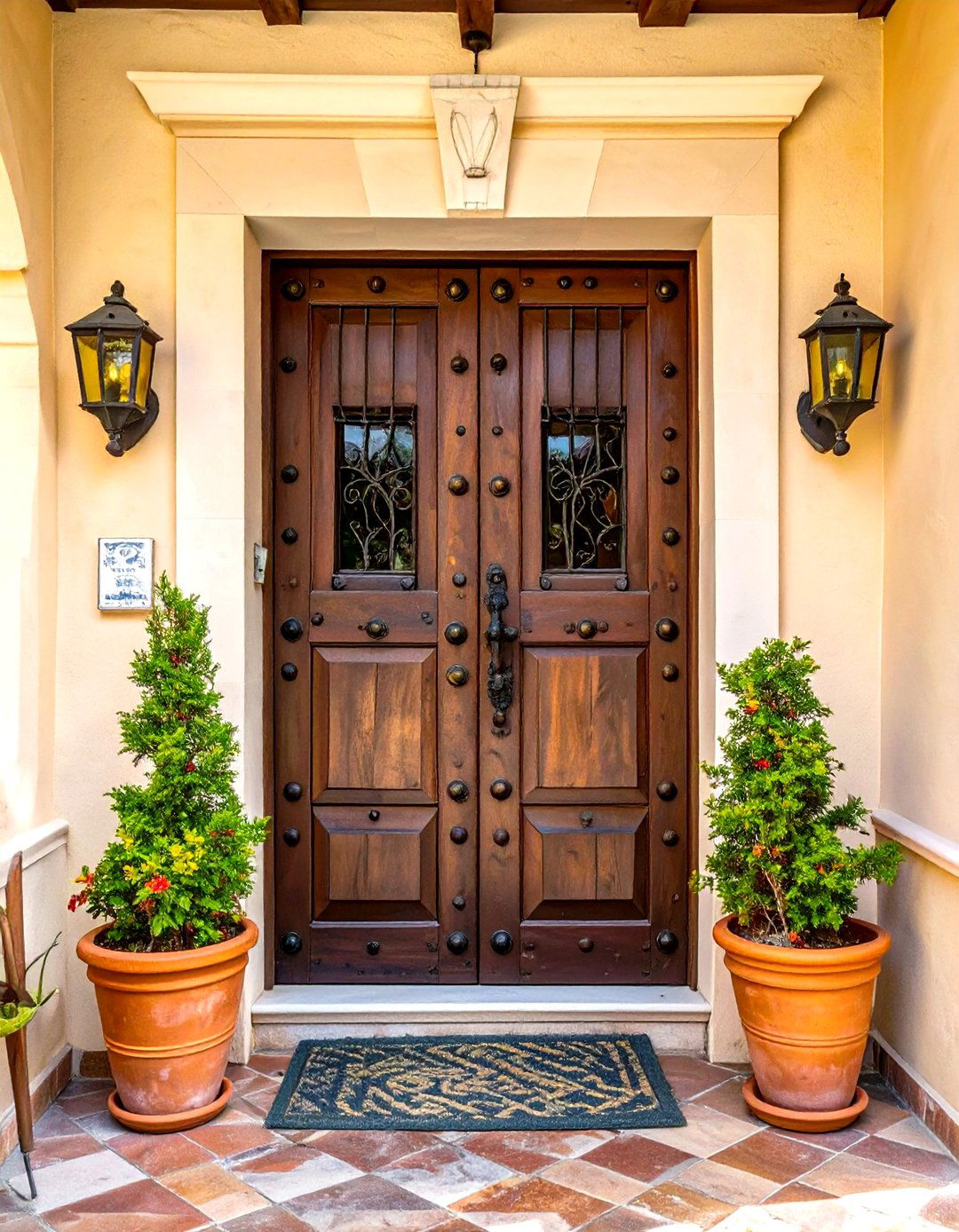 Heavy Wooden Doors - 30 spanish style interior design ideas