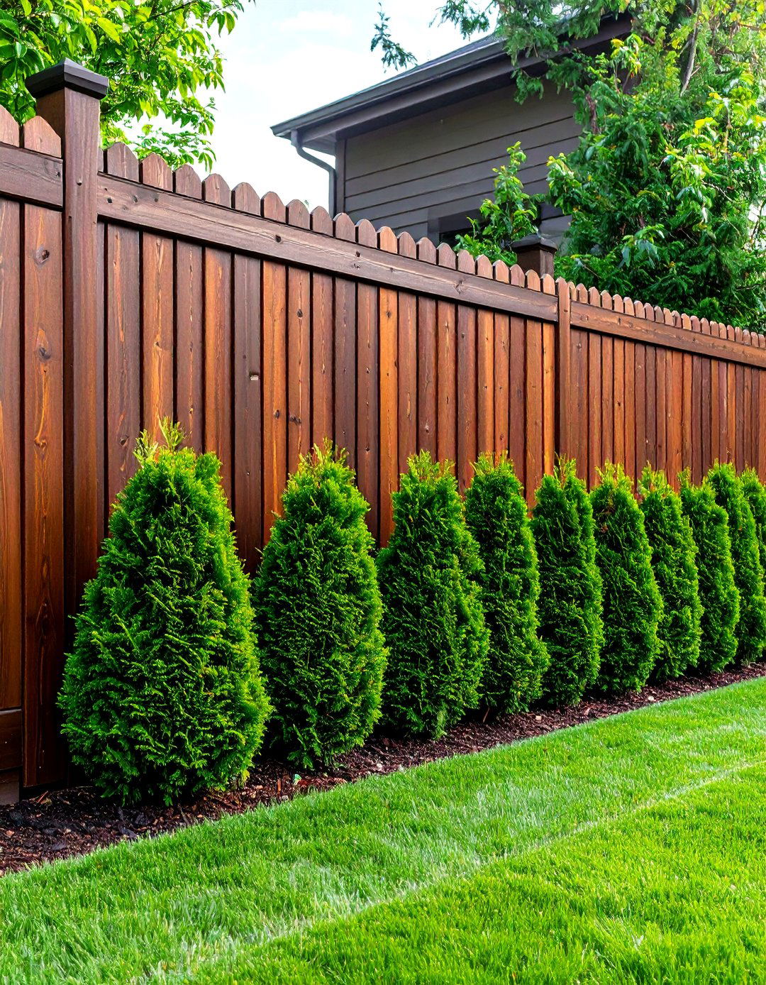 Hedge and Fence Combination - 30 privacy fence ideas for backyard