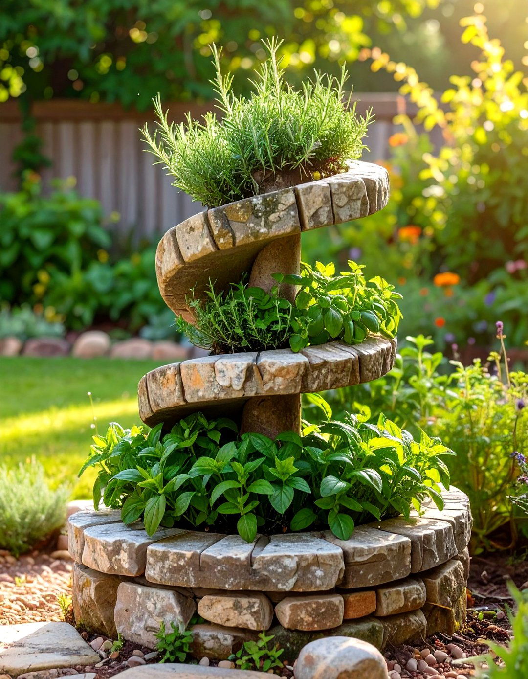 Herb Spiral Veggie Garden - 30 veggie garden ideas