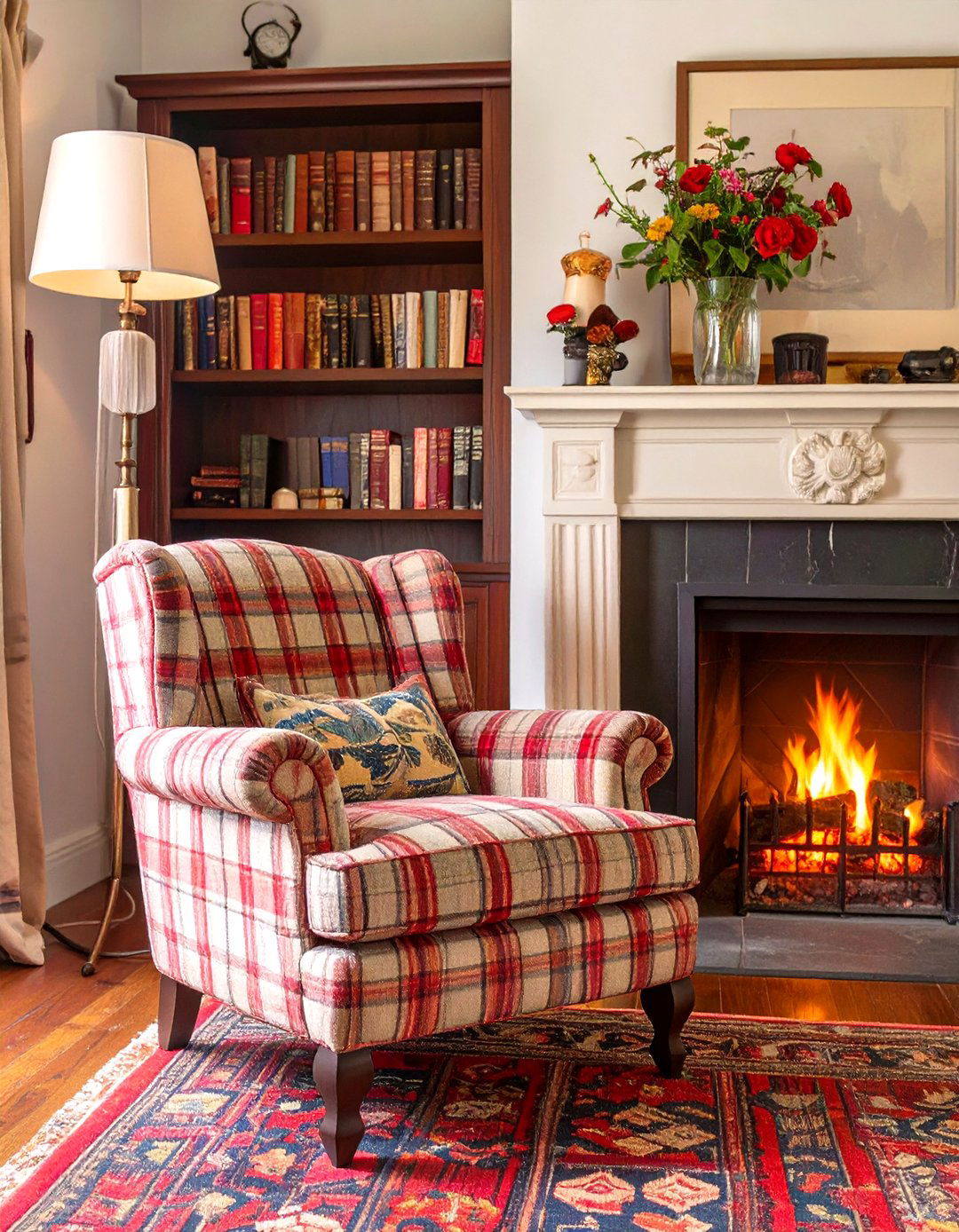 Heritage Plaid Vintage Living Room - 30 vintage living room ideas