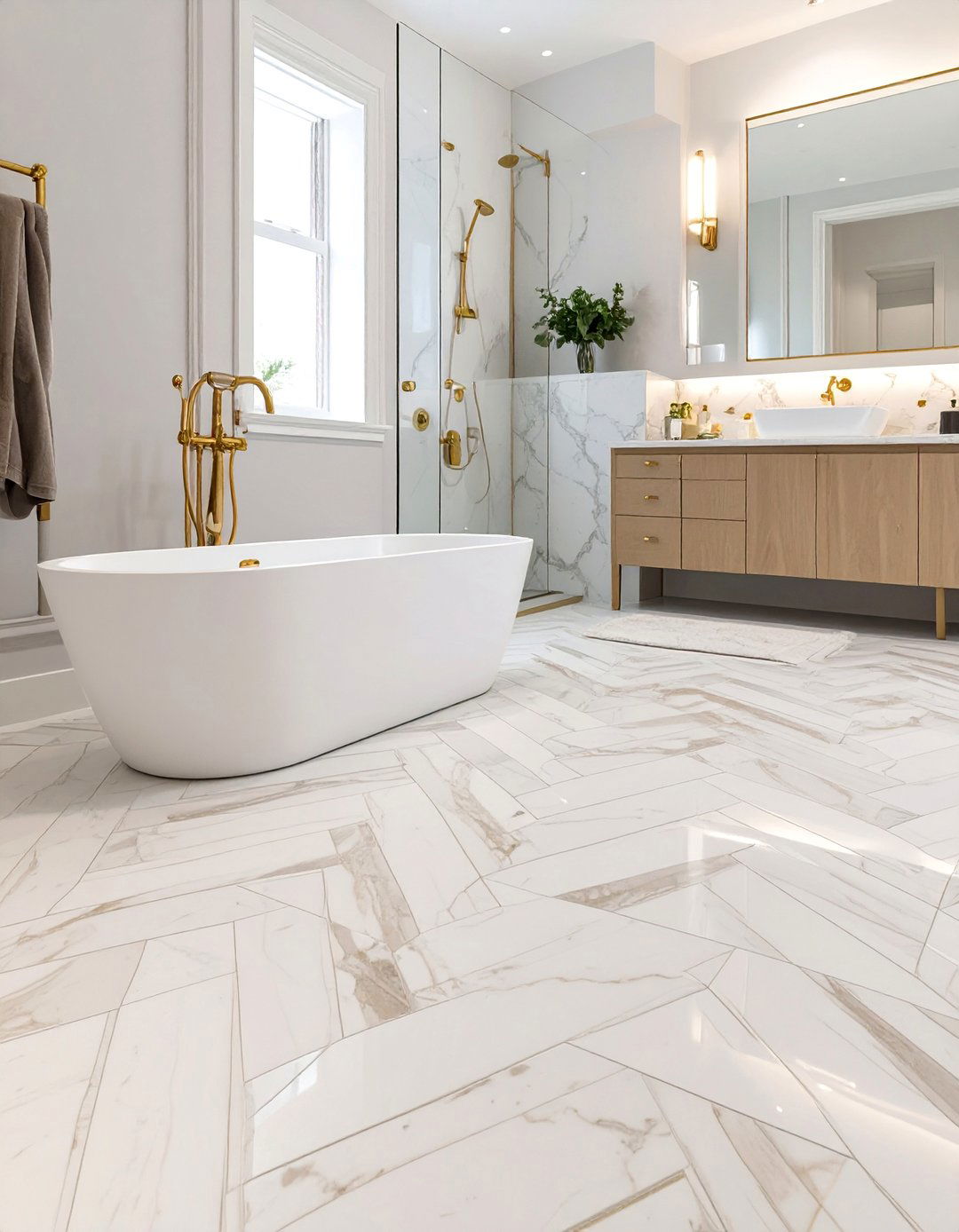 Herringbone Bathroom Floor Tiles - 30 bathroom tiles design images ideas