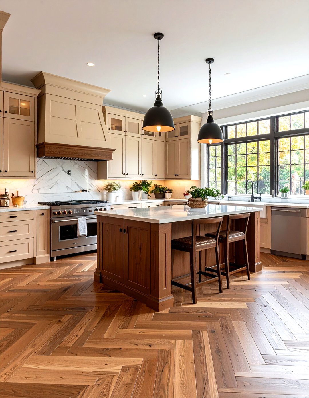 Herringbone Pattern Kitchen Floor - 30 kitchen floor ideas