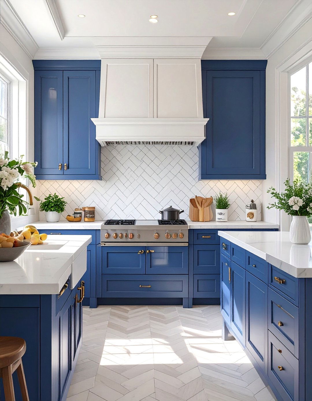Herringbone Tile Pattern Layout - 30 backsplash ideas for dark cabinets and light countertops
