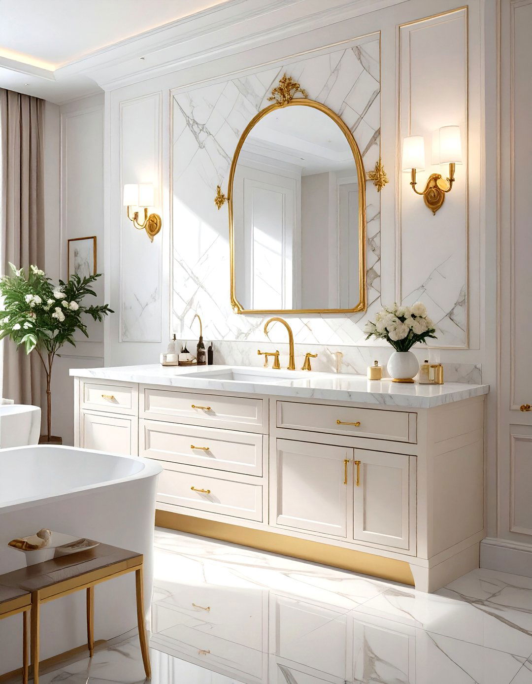 Herringbone Tile Vanity Backsplash - 30 vanity backsplash ideas