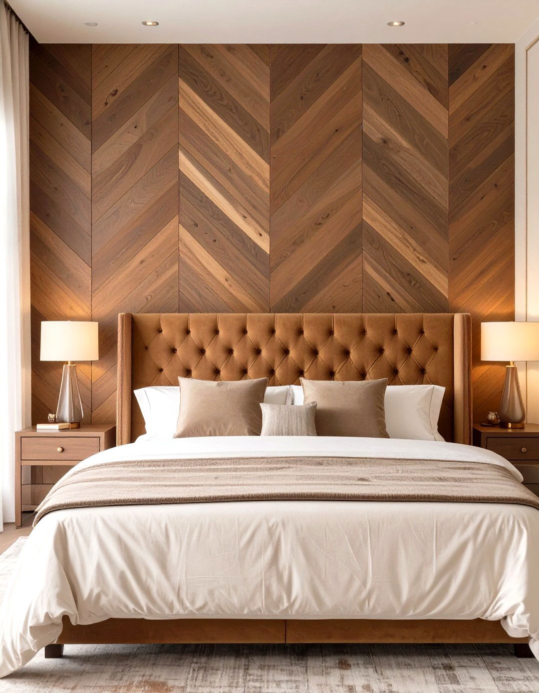 Herringbone Wood Accent Wall - 30 wood accent wall ideas