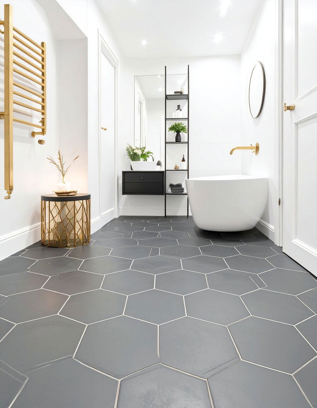 Hexagon Tile Bathroom Floor - 30 bathroom floor ideas