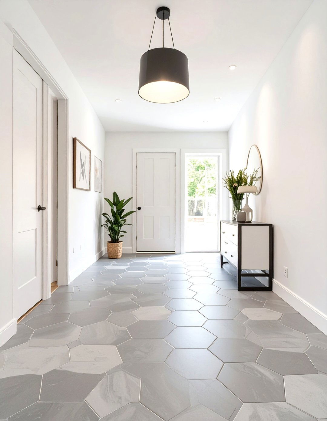 Hexagon Tile Pattern Foyer - 30 foyer tile ideas