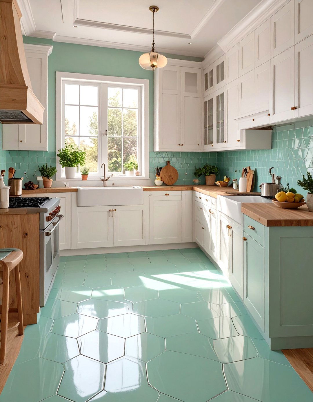 Hexagon Tile Vinyl Flooring - 30 vinyl kitchen flooring ideas