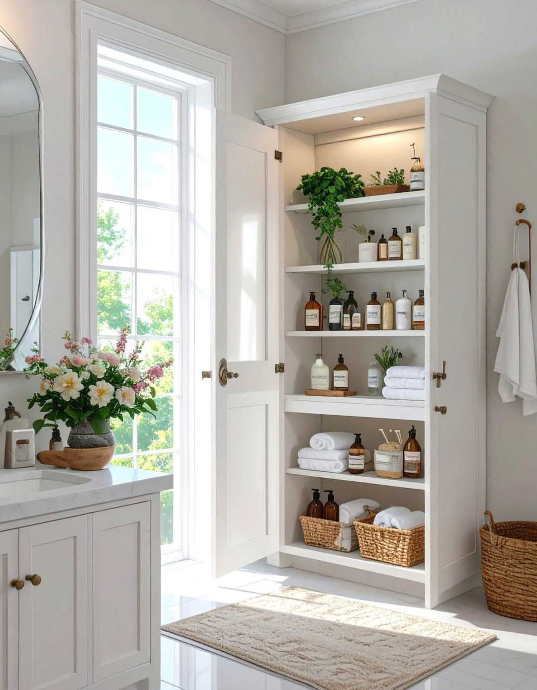 Hidden Behind the Mirror Cabinet - 30 very small small half bathroom ideas