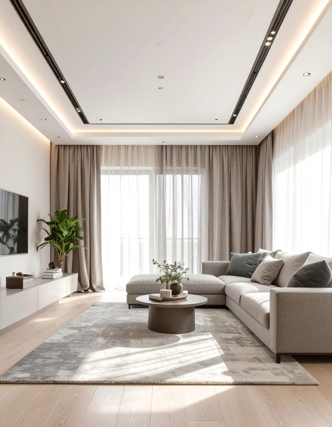 Hidden Curtain Tracks for a Minimalist Effect - 30 curtains for living room ideas