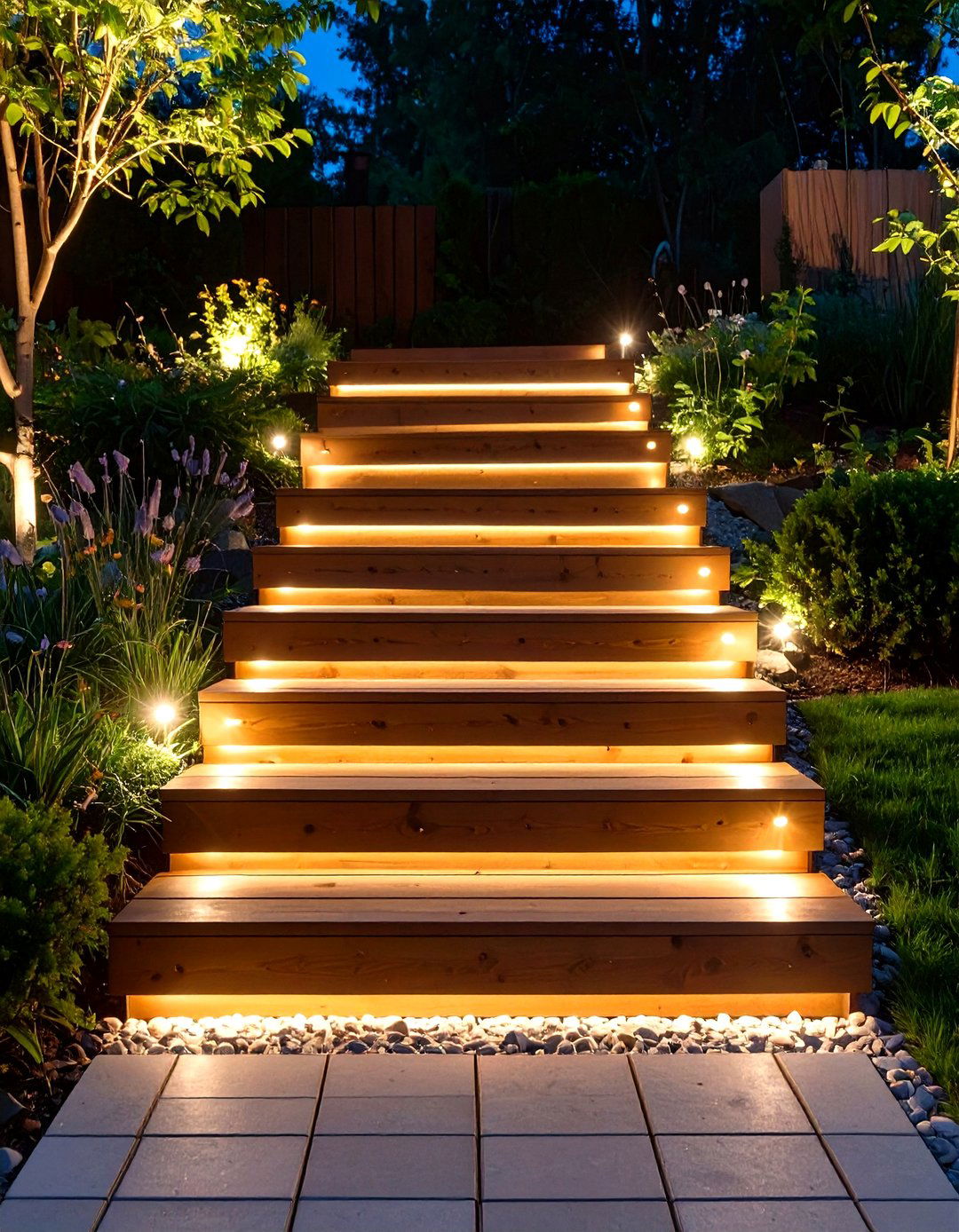 Hidden Garden Step Lights - 30 outdoor  lights ideas