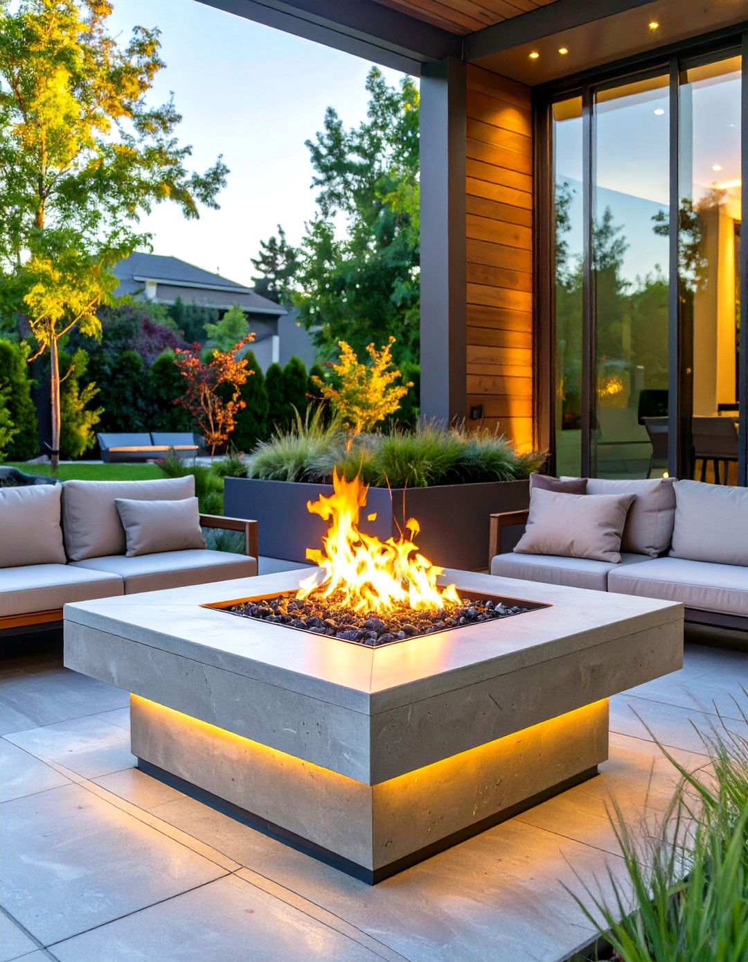 Hidden Propane Tank Firepit Table - 30 outdoor firepit ideas