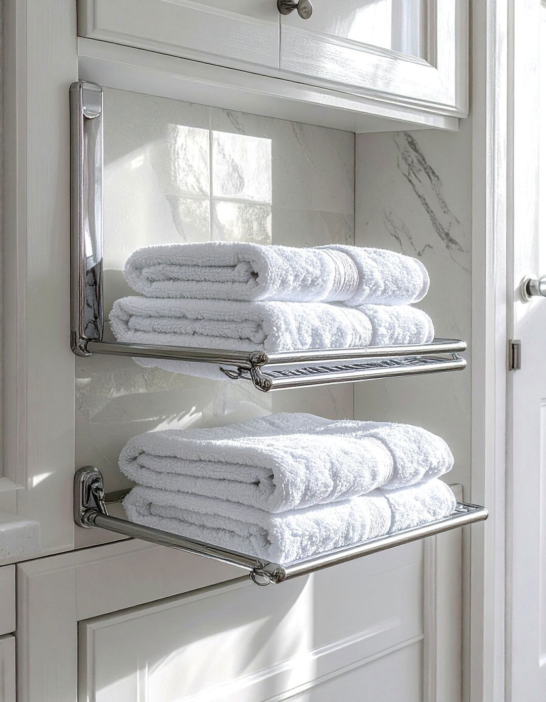 Hidden Pull Out Towel Rack - 30 bathroom towel rack ideas